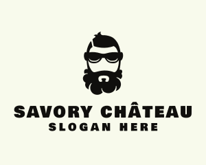 Hipster Beard Sunglasses Man logo design