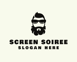 Hipster Beard Sunglasses Man logo design