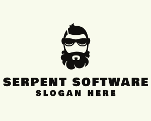 Hipster Beard Sunglasses Man logo design