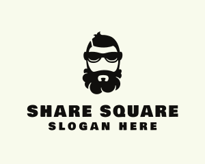 Hipster Beard Sunglasses Man logo design