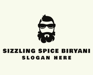 Hipster Beard Sunglasses Man logo design