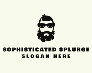 Hipster Beard Sunglasses Man logo design