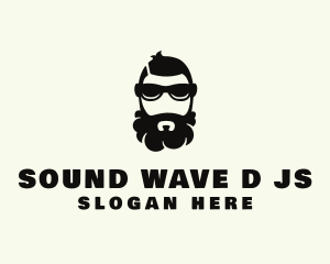 Hipster Beard Sunglasses Man logo design