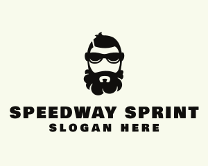 Hipster Beard Sunglasses Man logo design