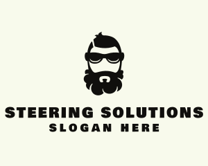 Hipster Beard Sunglasses Man logo design