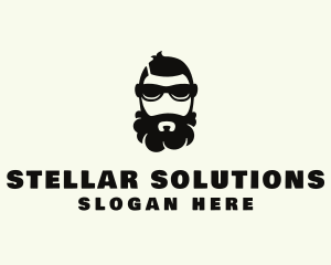 Hipster Beard Sunglasses Man logo design