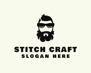 Hipster Beard Sunglasses Man logo design