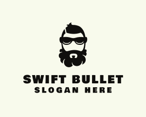 Hipster Beard Sunglasses Man logo design