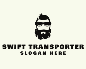 Hipster Beard Sunglasses Man logo design