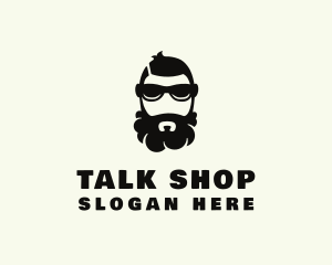 Hipster Beard Sunglasses Man logo design