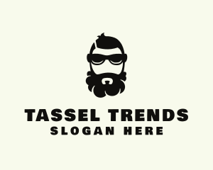 Hipster Beard Sunglasses Man logo design