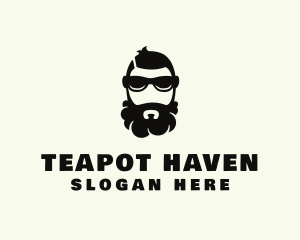 Hipster Beard Sunglasses Man logo design