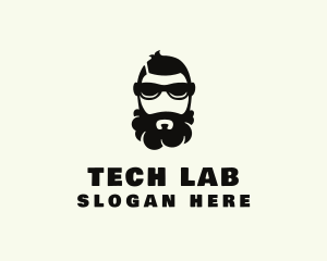 Hipster Beard Sunglasses Man logo design