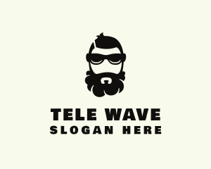 Hipster Beard Sunglasses Man logo design