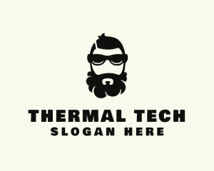 Hipster Beard Sunglasses Man logo design