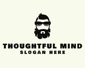 Hipster Beard Sunglasses Man logo design