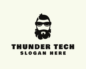 Hipster Beard Sunglasses Man logo design