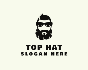 Hipster Beard Sunglasses Man logo design