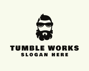 Hipster Beard Sunglasses Man logo design