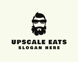 Hipster Beard Sunglasses Man logo design