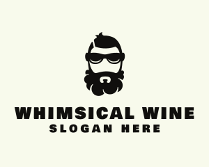 Hipster Beard Sunglasses Man logo design