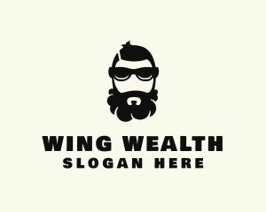 Hipster Beard Sunglasses Man logo design