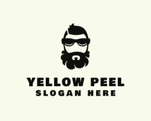 Hipster Beard Sunglasses Man logo design