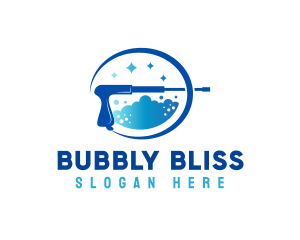 Pressure Washer Bubble logo design