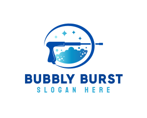 Pressure Washer Bubble logo design