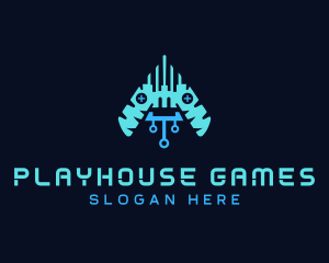 Cyber Game Controller logo design