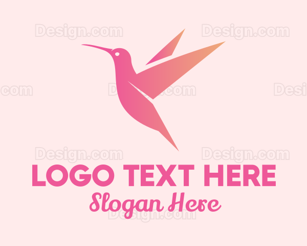 Gradient Pink Hummingbird Logo
