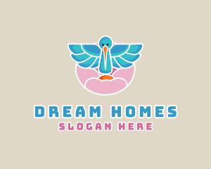 Dream Pastel Stork logo design