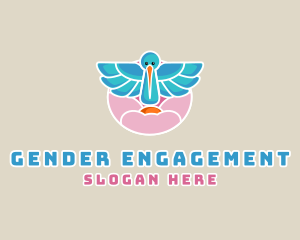 Bird Wings Stork logo
