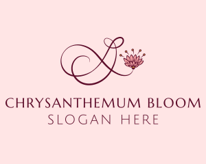 Chrysanthemum Flower Letter D  logo