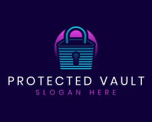 Padlock Cyber Security logo design