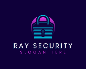 Padlock Cyber Security logo design