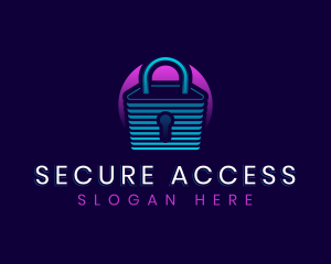 Padlock Cyber Security logo design