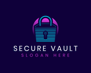 Padlock Cyber Security logo design