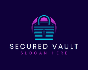 Padlock Cyber Security logo design