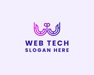 Digital Tech Letter W logo design