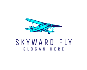 Flying Airplane Aviation logo