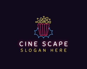 Popcorn Snack Cinema logo design