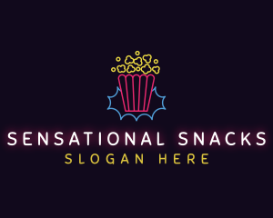 Popcorn Snack Cinema logo design