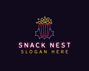 Popcorn Snack Cinema logo design