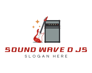 Electric Guitar Amplifier Speaker logo design