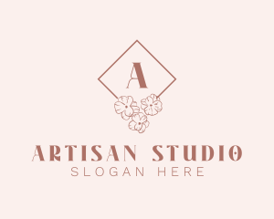 Elegant Floral Cosmetics Boutique logo design