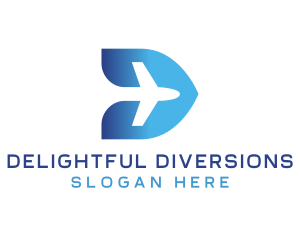 Gradient Plane D logo design