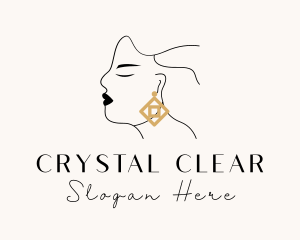 Woman Luxe Jewelry Earring logo design