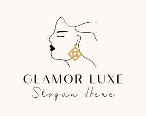 Woman Luxe Jewelry Earring logo design