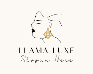 Woman Luxe Jewelry Earring logo design